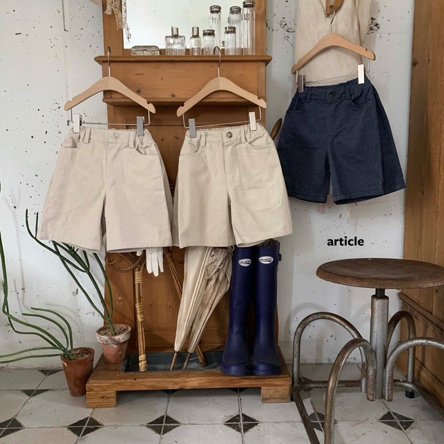 【取寄】article｜cation pintuck bermuda pants｜カチオンピンタックバミューダパンツ｜S-JM｜kids&jr｜26 autumn