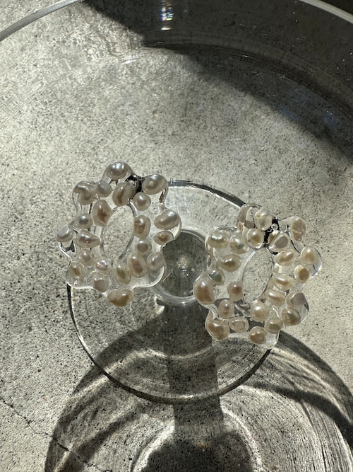 ソワメメ　淡水pearl pierced earrings