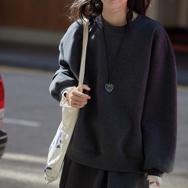 lace cuffs sweatshirt　J00217