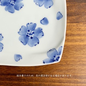 有田焼　波佐見焼　渕取銘々皿　花だより