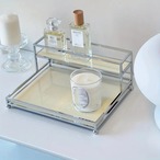 小物 収納 ラック 化粧品収納 2層 キッチン収納棚 香水 メイクアップオーガナイザー おしゃれ 北欧