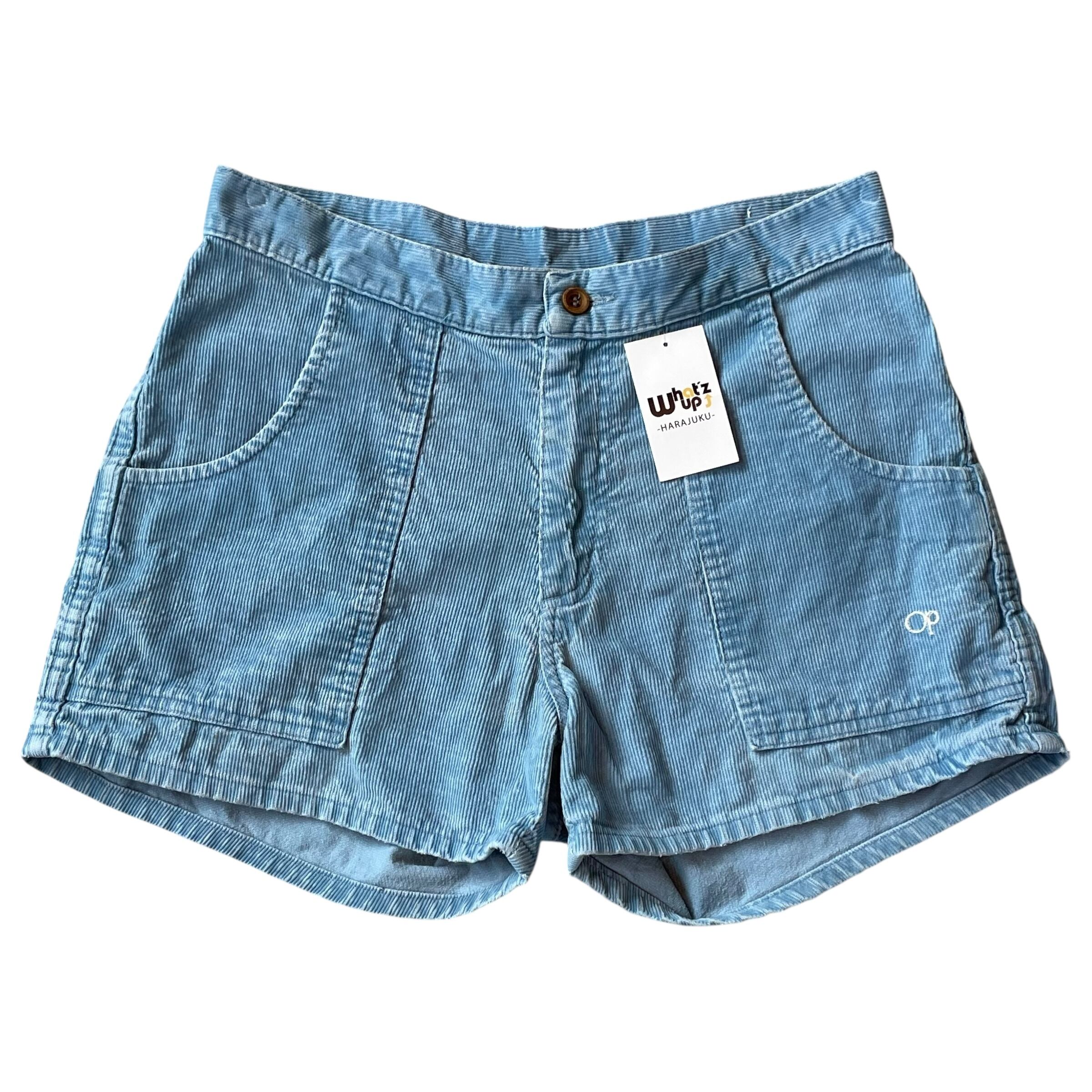 ③80s Ocean Pacific corduroy shorts "Sky blue"