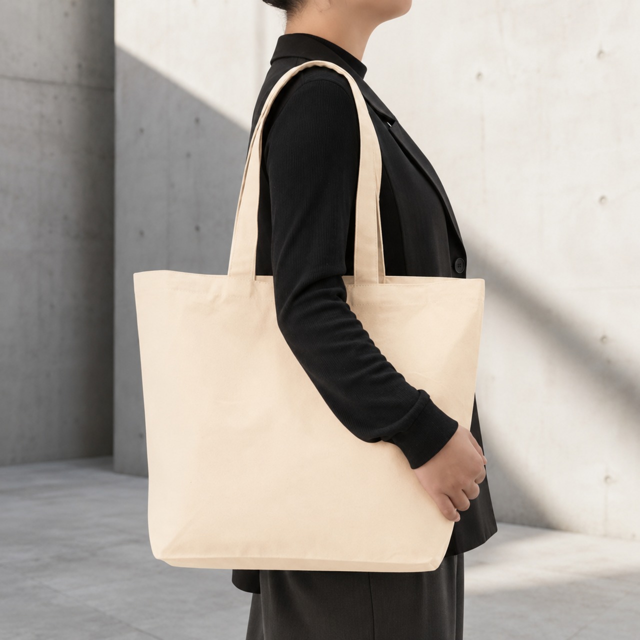 WALK TOGETHER Canvas zip tote　[G0014]