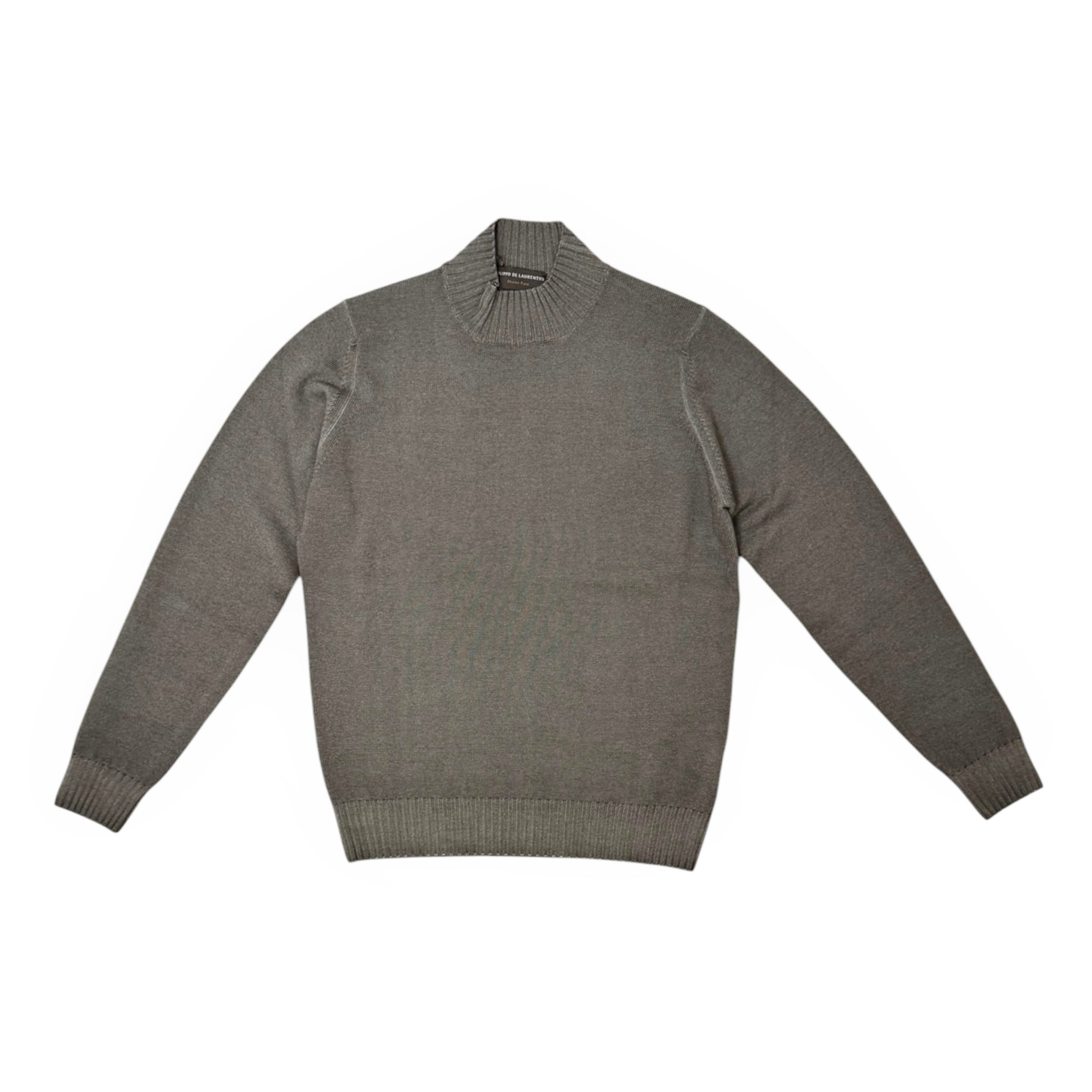 FILIPPO DE LAURENTIIS(フィリッポ デ ローレンティス) 10Gauge Wool Mock neck Knit (Garment Dye) (LU3ML64)/GREIGE(N940)