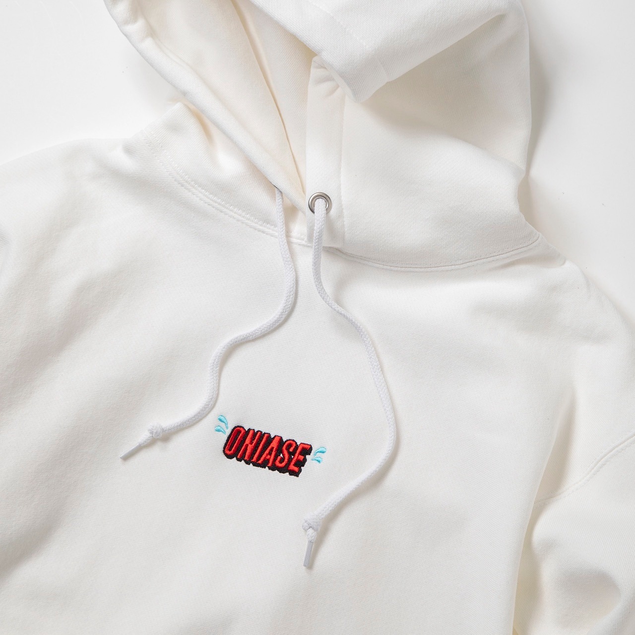 ONIASE RED LOGO EMBROIDERY SWEAT PULLOVER HOODIE  - 12.0oz HEAVY WEIGHT
