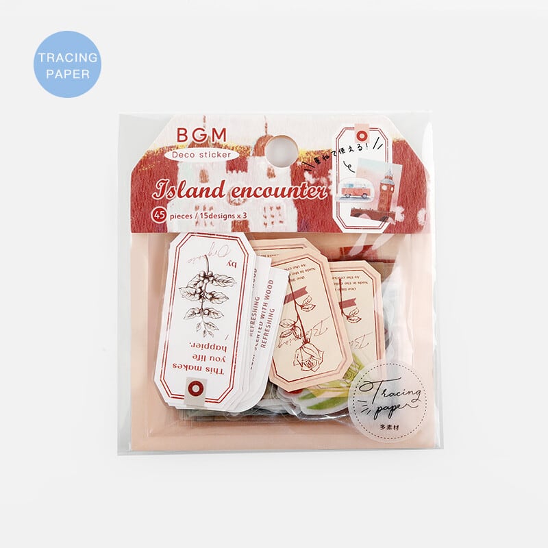 BGM 島での出会い・レッド トレーシングペーパーシール BG20