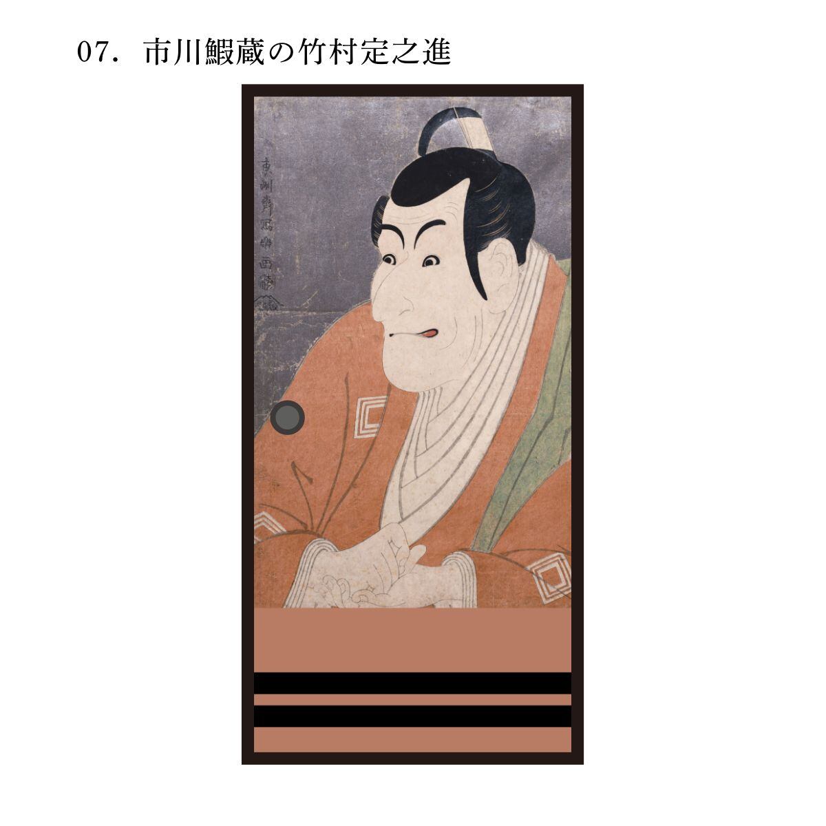 浮世絵 ふすま紙 東洲斎写楽 市川鰕蔵の竹村定之進 1枚入り 水で貼る