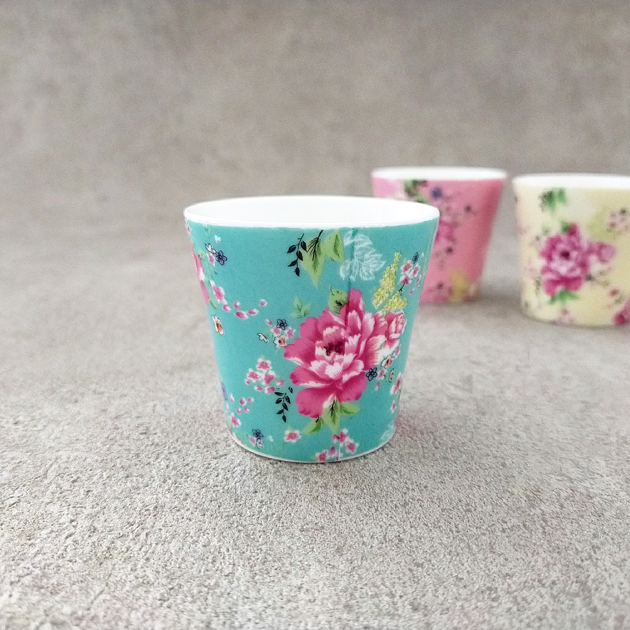 客家花布柄　コップ