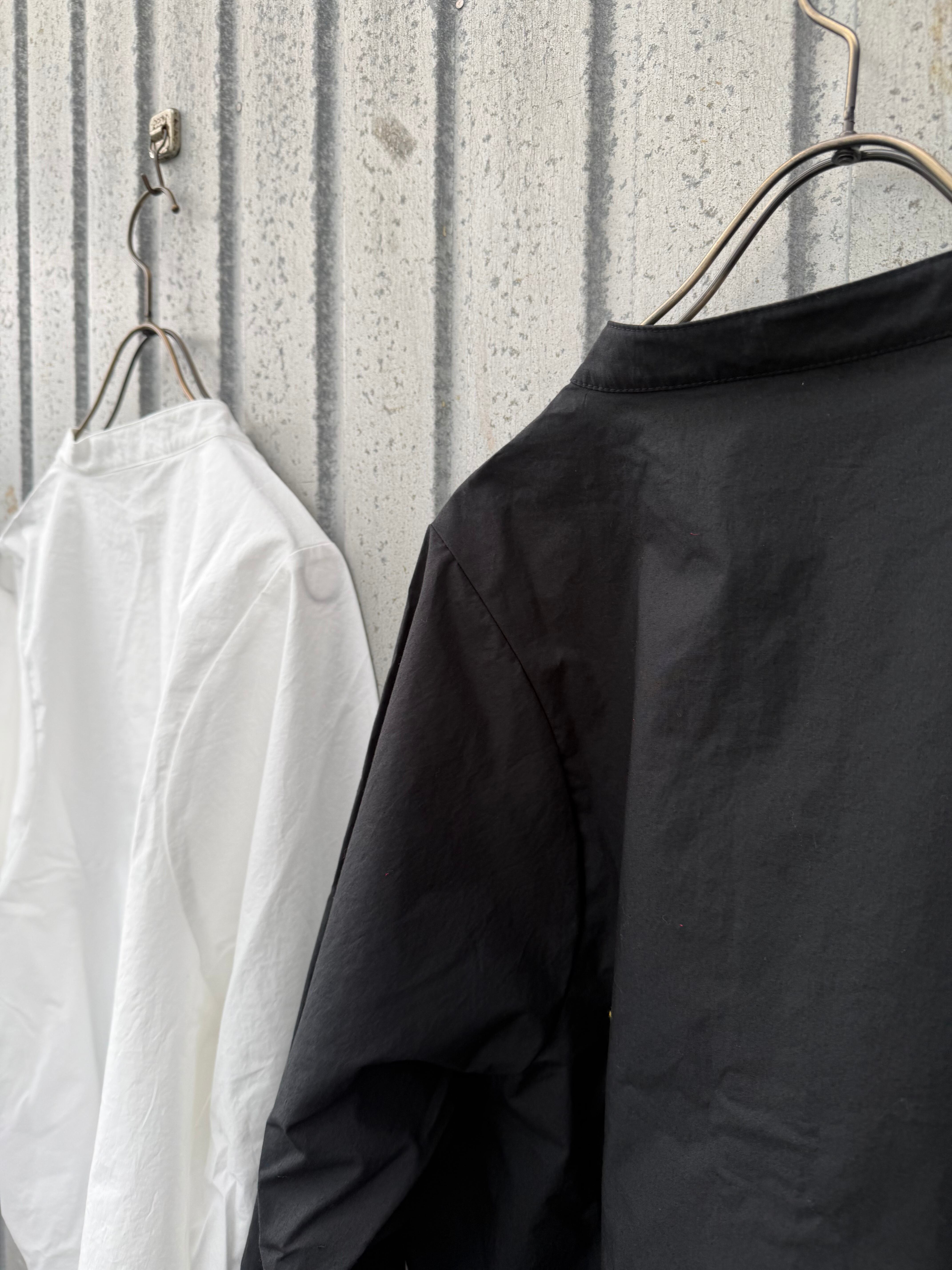 天日干し風ビンテージタイプライター ヘンリーネックシャツ/NARU