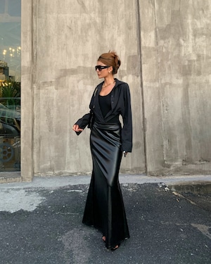 PUレザーマーメイドスカート kcb3225