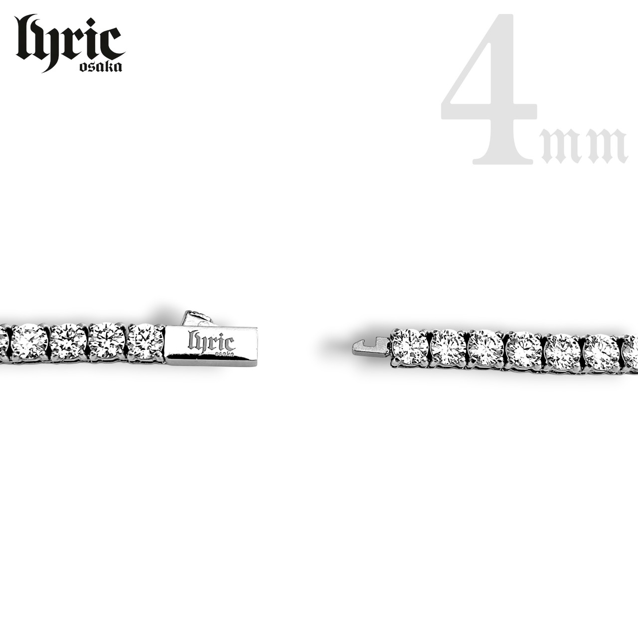 【最高級】stainless316L 4mm 40cm luxury tennis necklace  silver