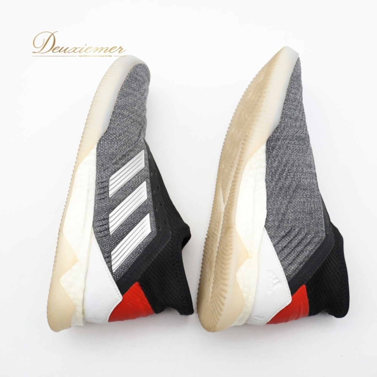 adidas スニーカー 25.5cm PREDATOR BOOST ブラック系 靴 くつ アディダス シューズ 黒 赤 おしゃれ かっこいい スポーツ 運動 グレイ系 レッド系