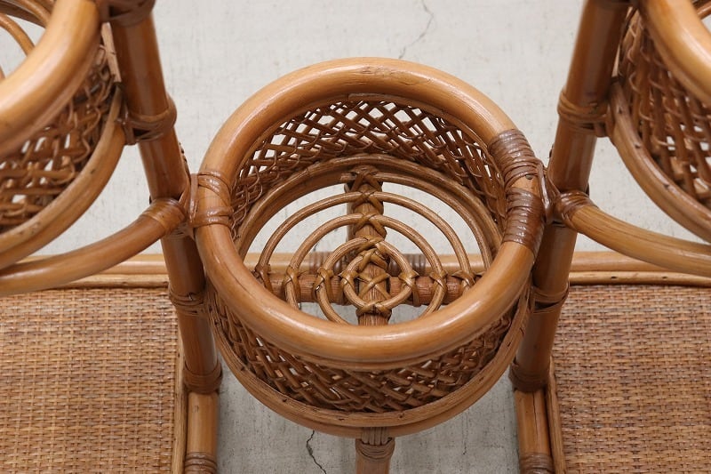 レトロ ラタン 籐 プランターラック 花台 植物 展示台 ヴィンテージ