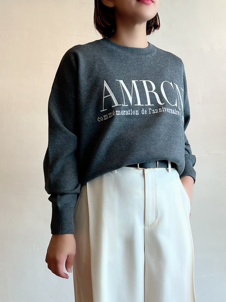 AMERICANA×MICA＆DEAL ロゴ刺繍フリースプルオーバー MICA&DEAL / 【AMERICANA×MICA&DEAL】ロゴ刺繍スムースニットプル
