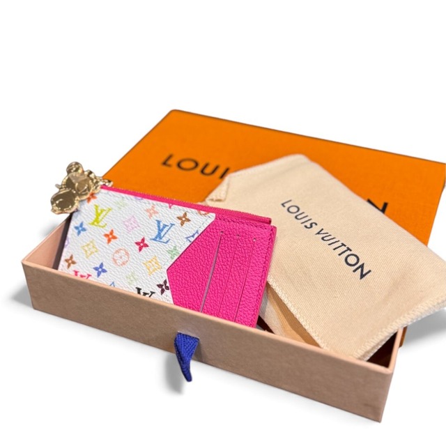 【LOUIS VUITTON】ルイヴィトン ルイヴィトン × 村上隆 カードケース ポルト カルト･ロミー　カラー： カワイイピンク