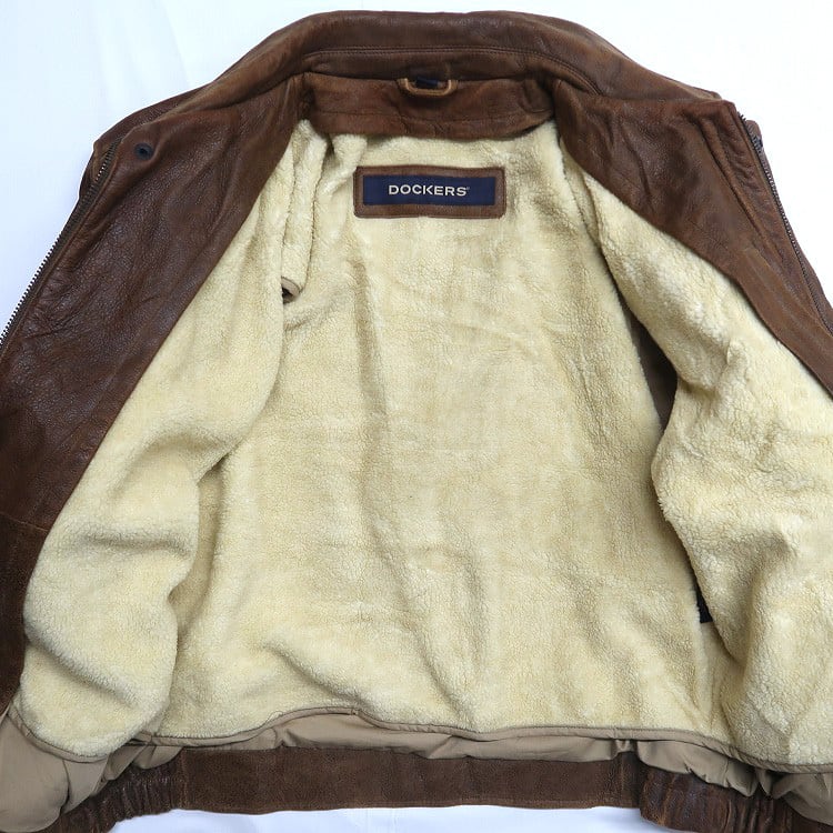 古着 ドッカーズ DOCKERS A-2タイプ レザージャケット 着脱ライナー