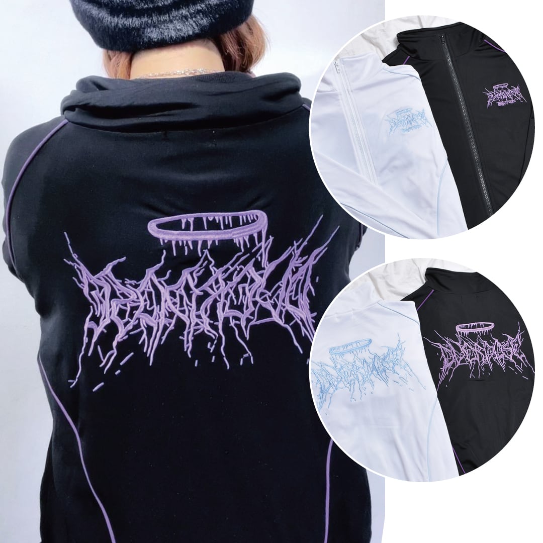 サブカル刺繍★カラーラインジャージブルゾン