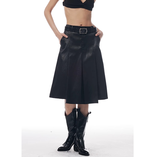 Wide Pleated Skirt E6185