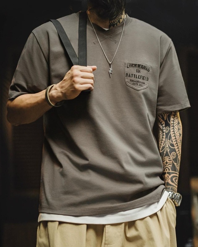Retro Military Pocket T-Shirt  K0292