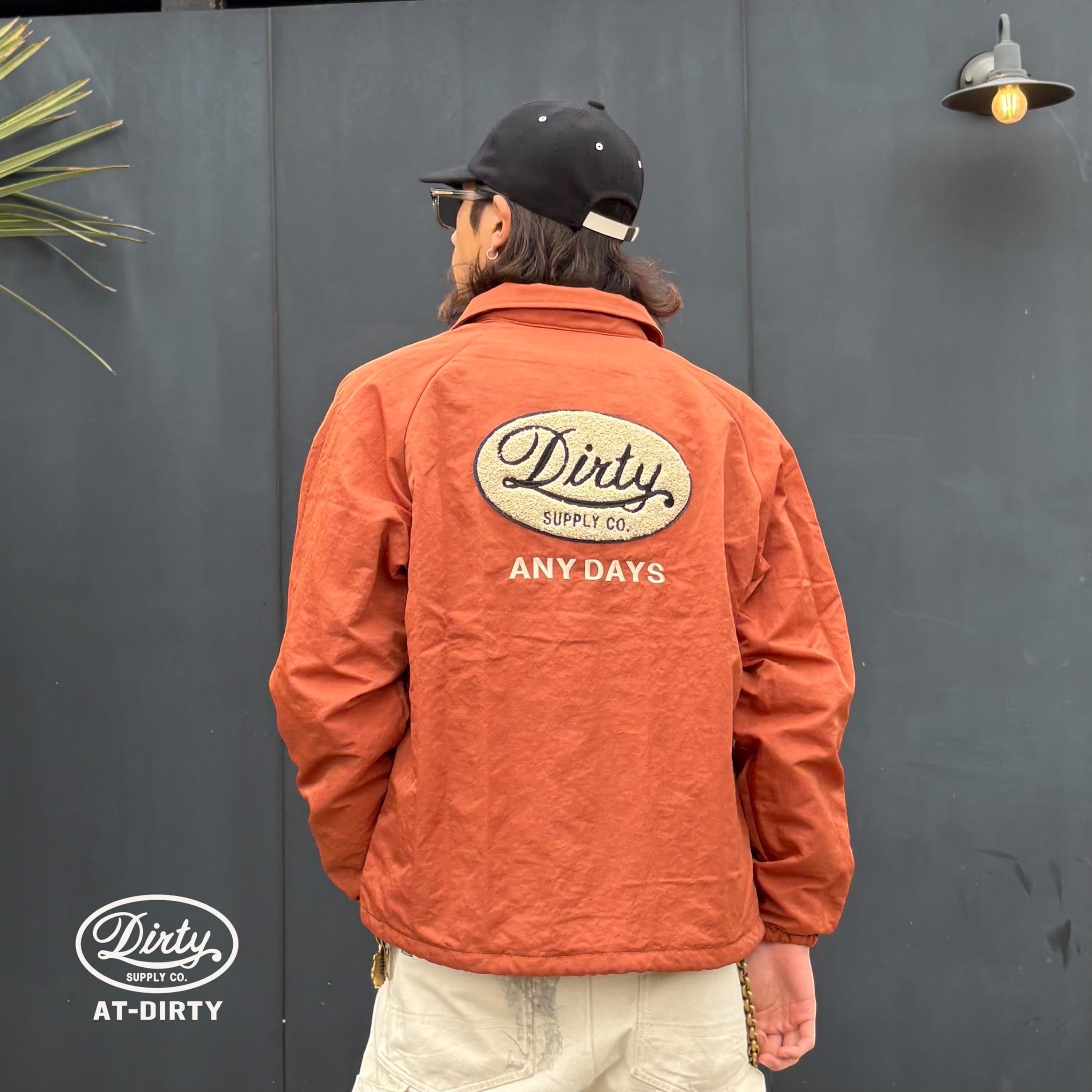 ボアコーチジャケット コーチジャケット ドロップショルダー オレンジ