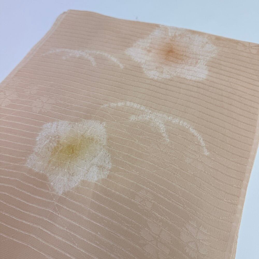 夏帯揚げ 新品 夏用 帯揚 ベージュ 小紋 紬 訪問着 普段着用 礼装用 正絹 絹100% 和装小物 5711