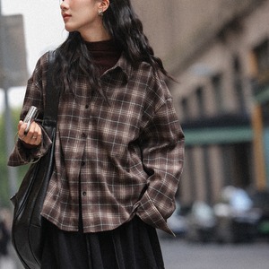 check loose-fit shirt J00069