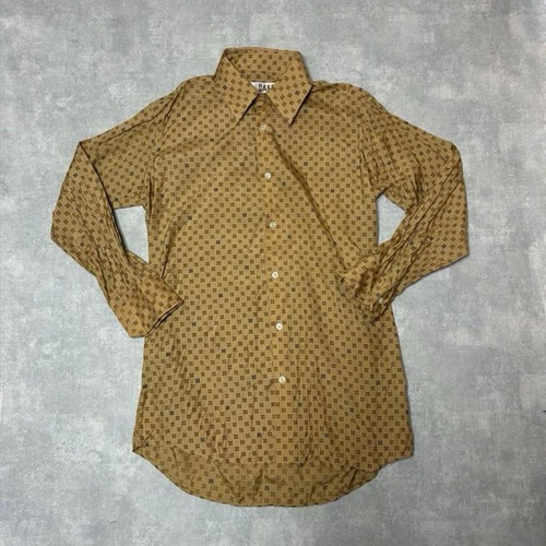 80s DAKS LONDON 総柄 シルクシャツ イギリス製 ベージュ