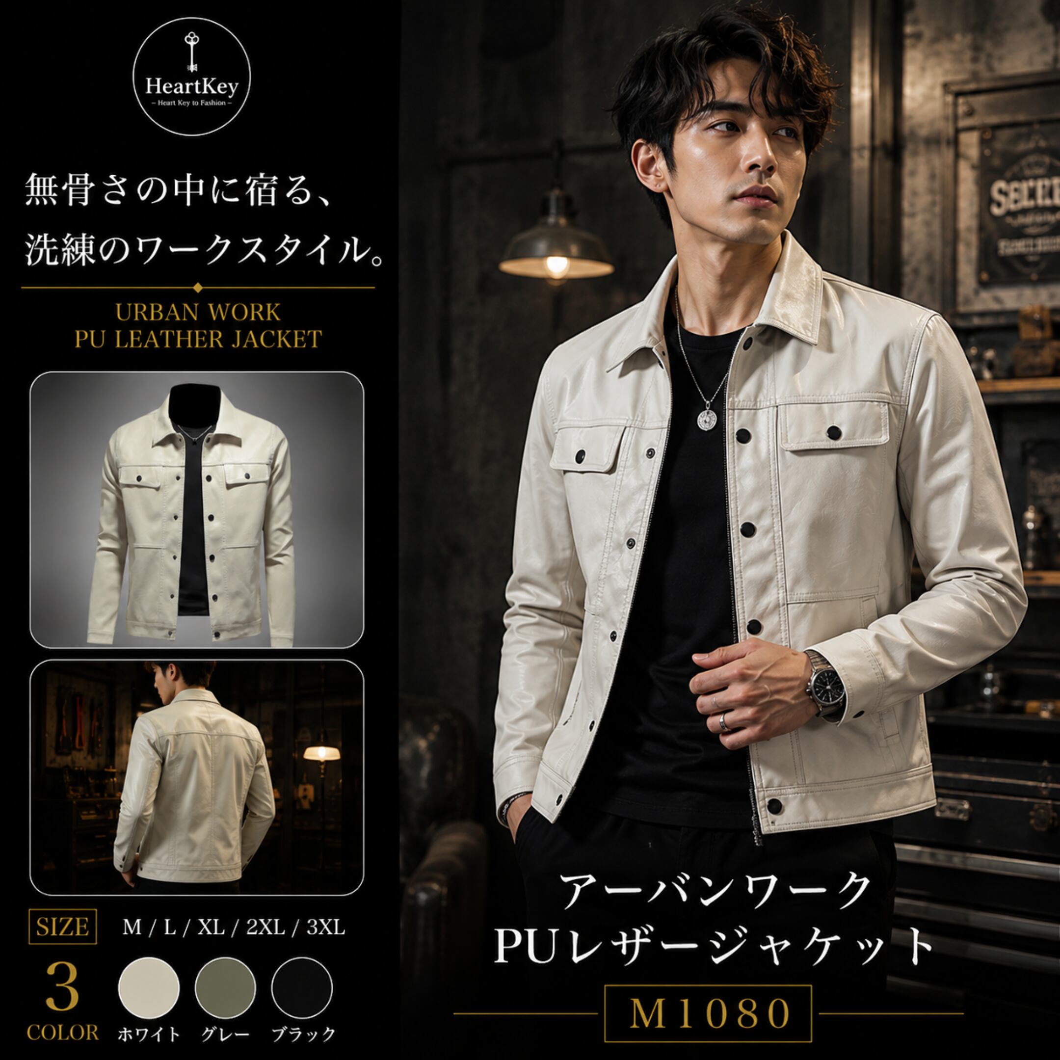 アーバンワークPUレザージャケット M1080