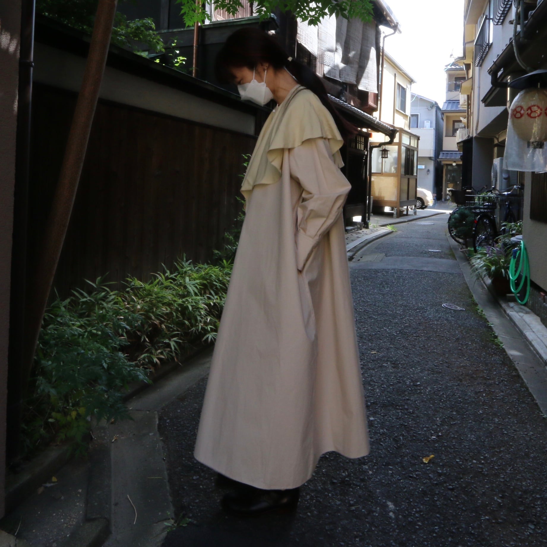 TENNE HANDCRAFTED MODERN シャツドレスwithCAPE