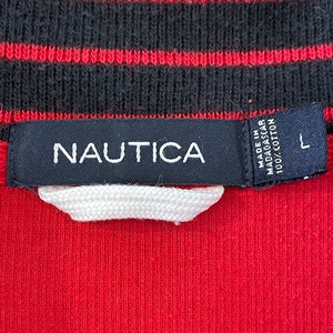 【NAUTICA】ハーフジップ スウェット ワンポイントロゴ 刺繍ロゴ L ノーティカ US古着