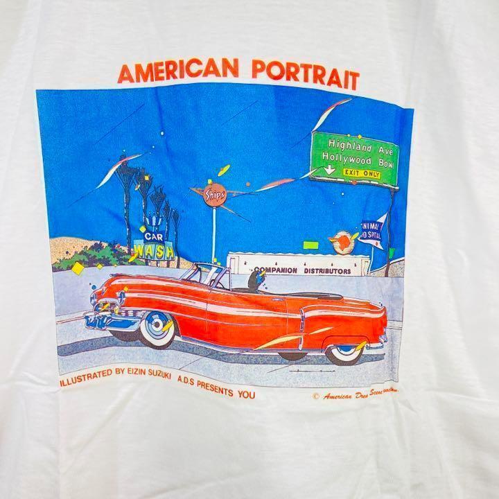 鈴木英人 レトロ American Portraitアメ車 パブミラー 雑貨 □当時物