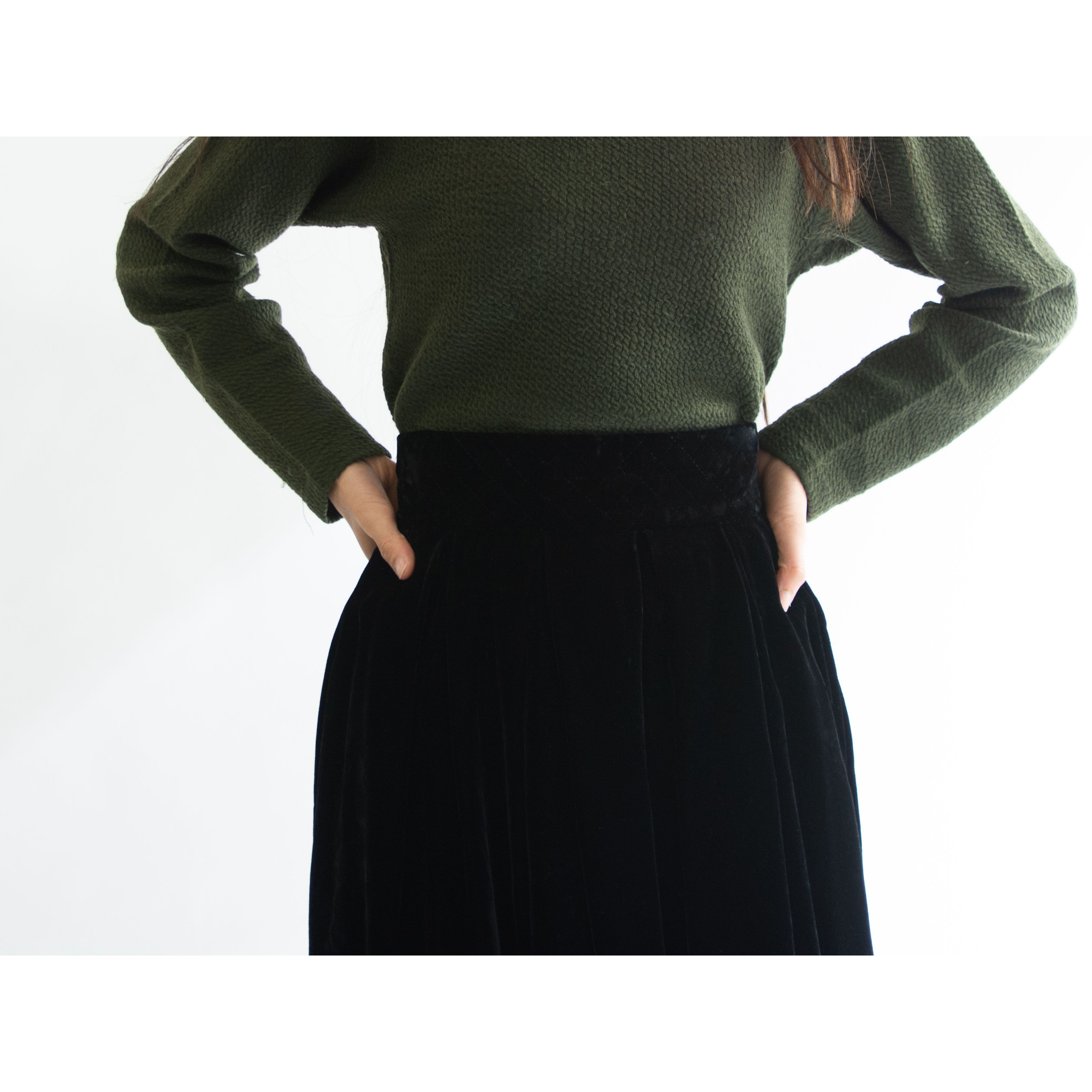 【LANVIN】Made in France 70-80's Velvet High Waist Skirt（ランバン フランス製 ベルベットハイウエストスカート）