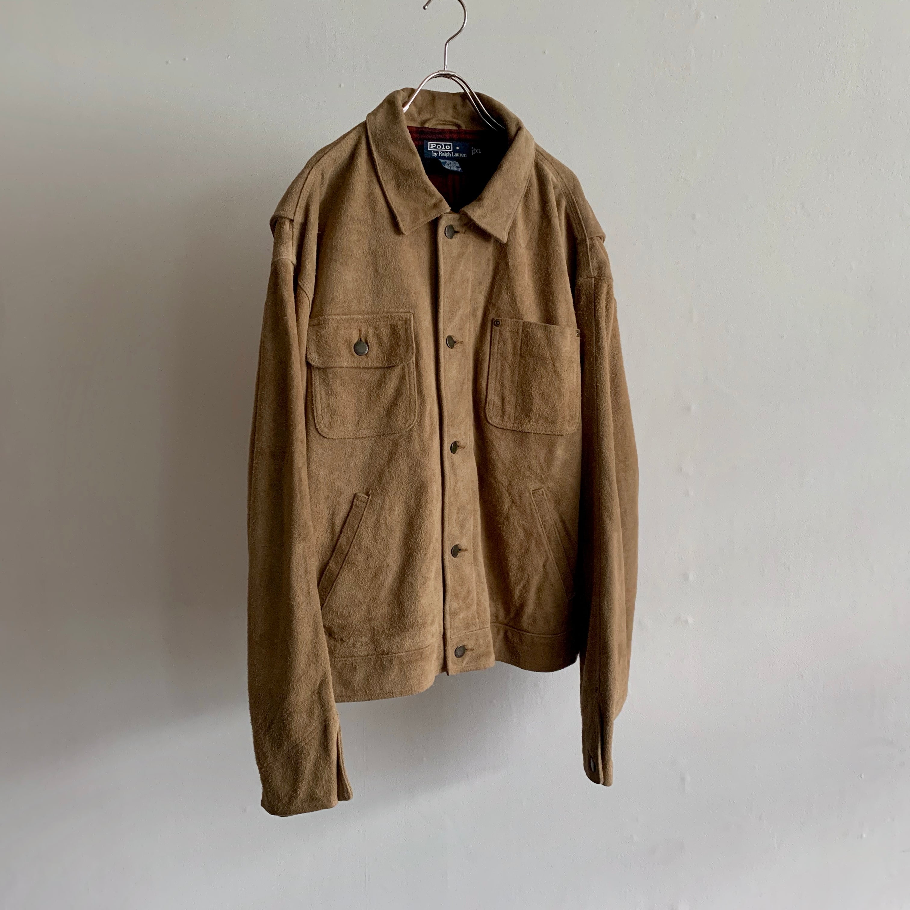 1127. 1990's polo suede jacket ベージュ スエードレザー ジャケット