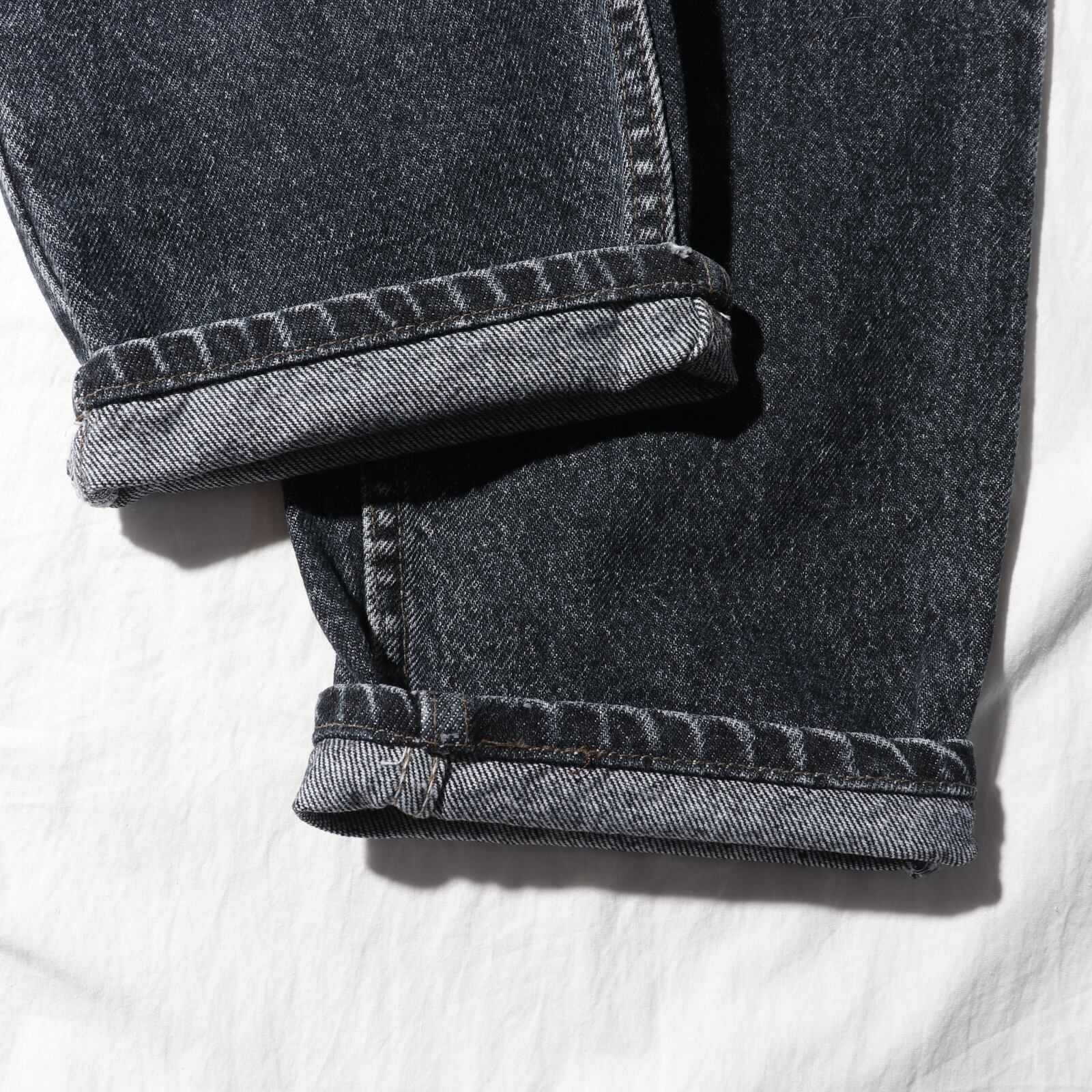 極美品 34×32 Levi's 550 USA 91年 先染め ブラック インディゴ デニム