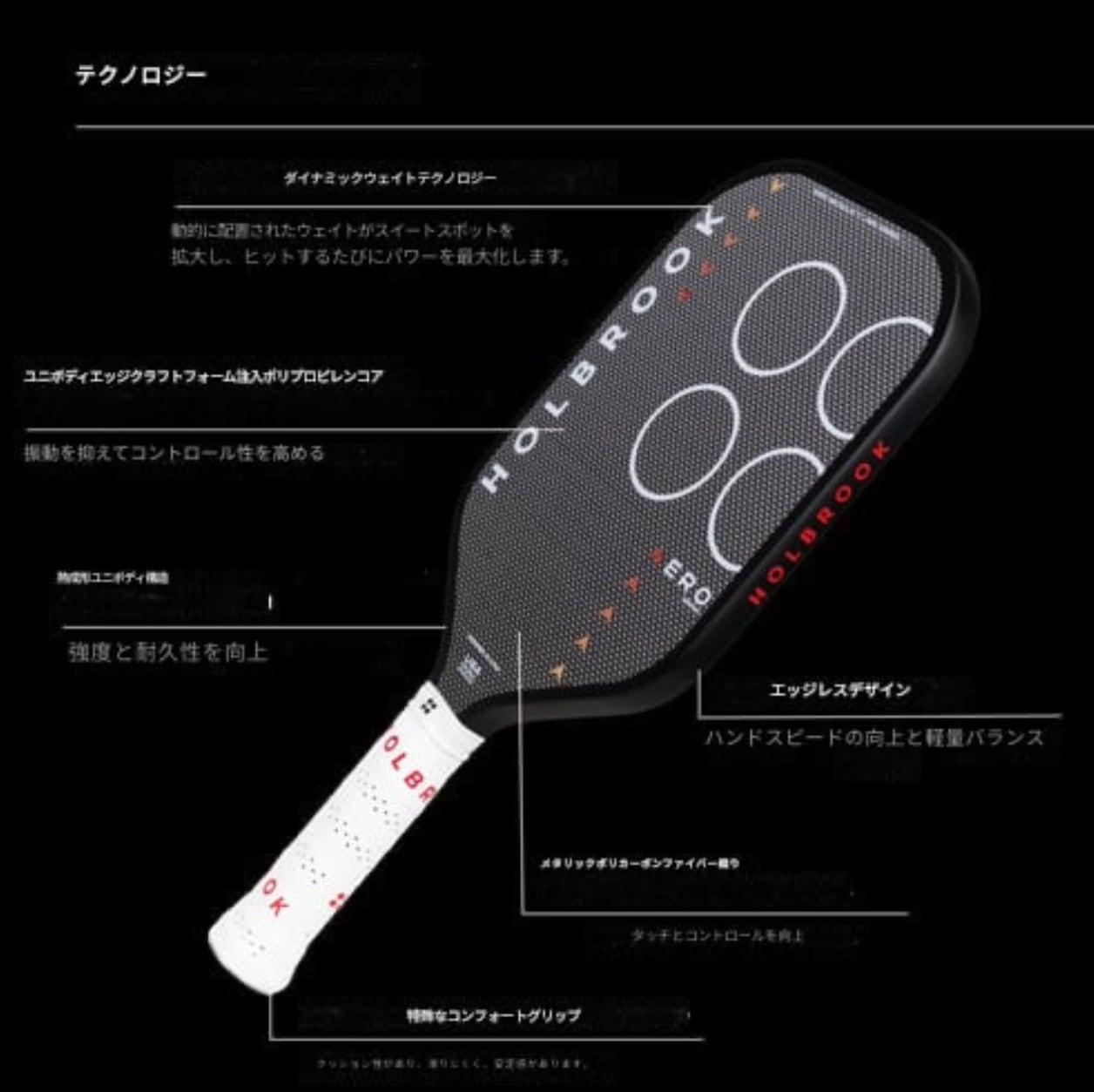 HOLBROOK Pro - Aero Metallic T 16mm ピックルボールパドル HOLBROOK Pro - Aero Metallic T 16mm ピックルボールパドル