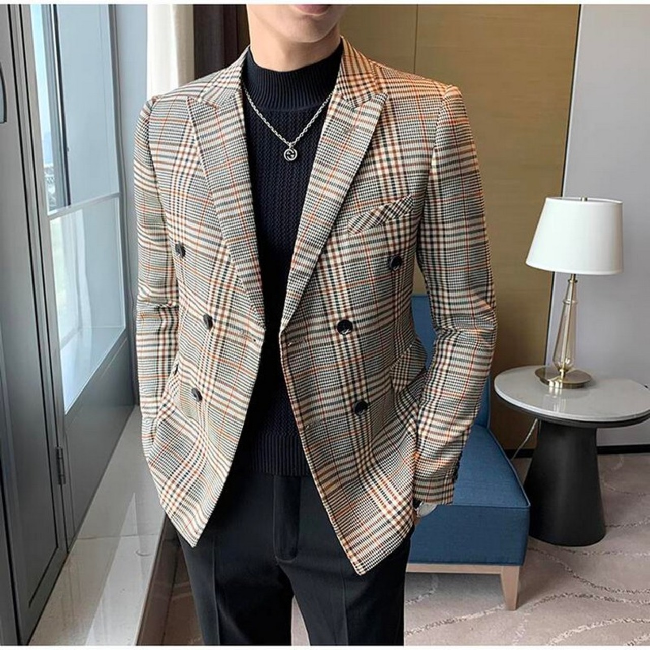 double breasted suit jacket 00213