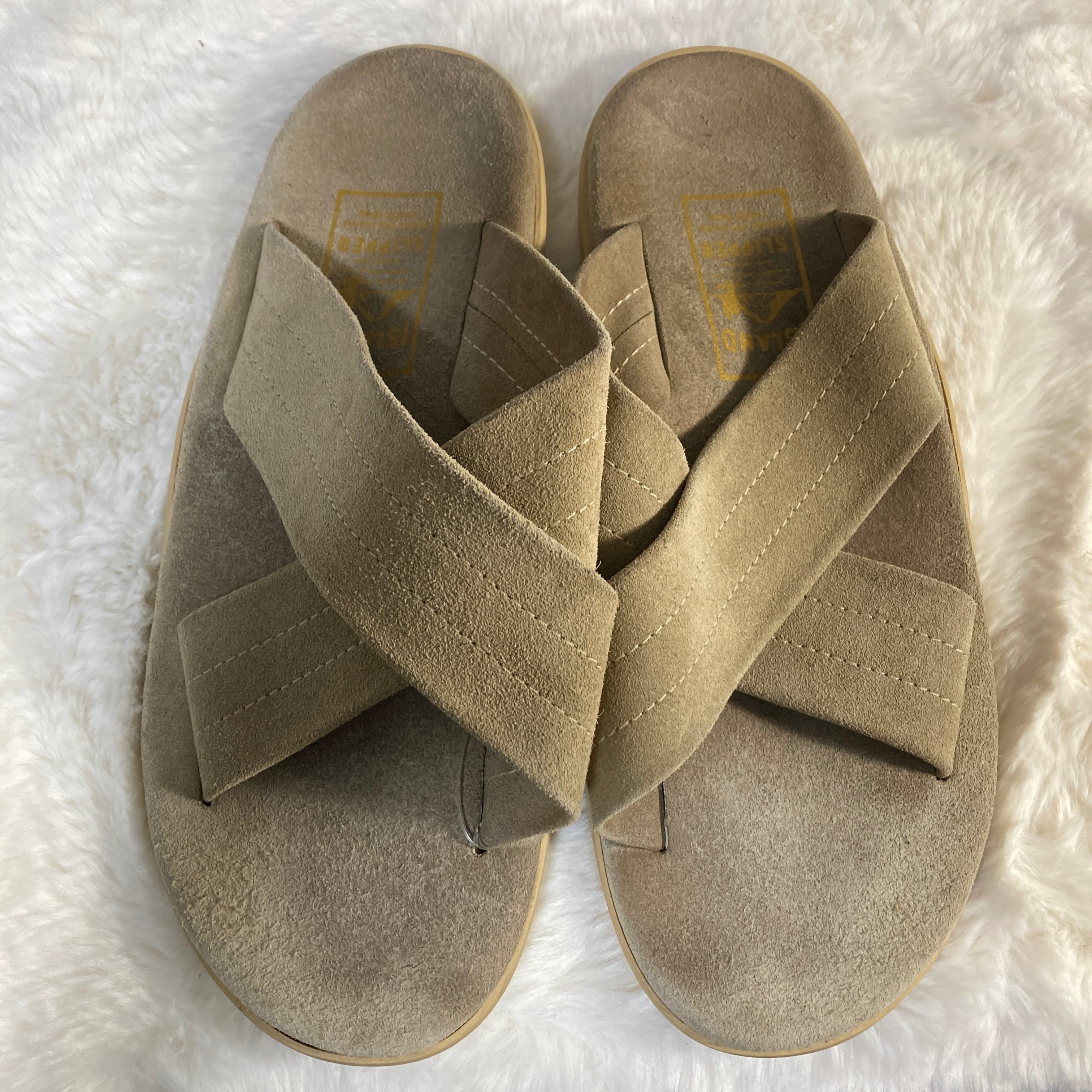 ハワイ製 ISLAND SLIPPER アイランド スリッパ スエードレザー クロス