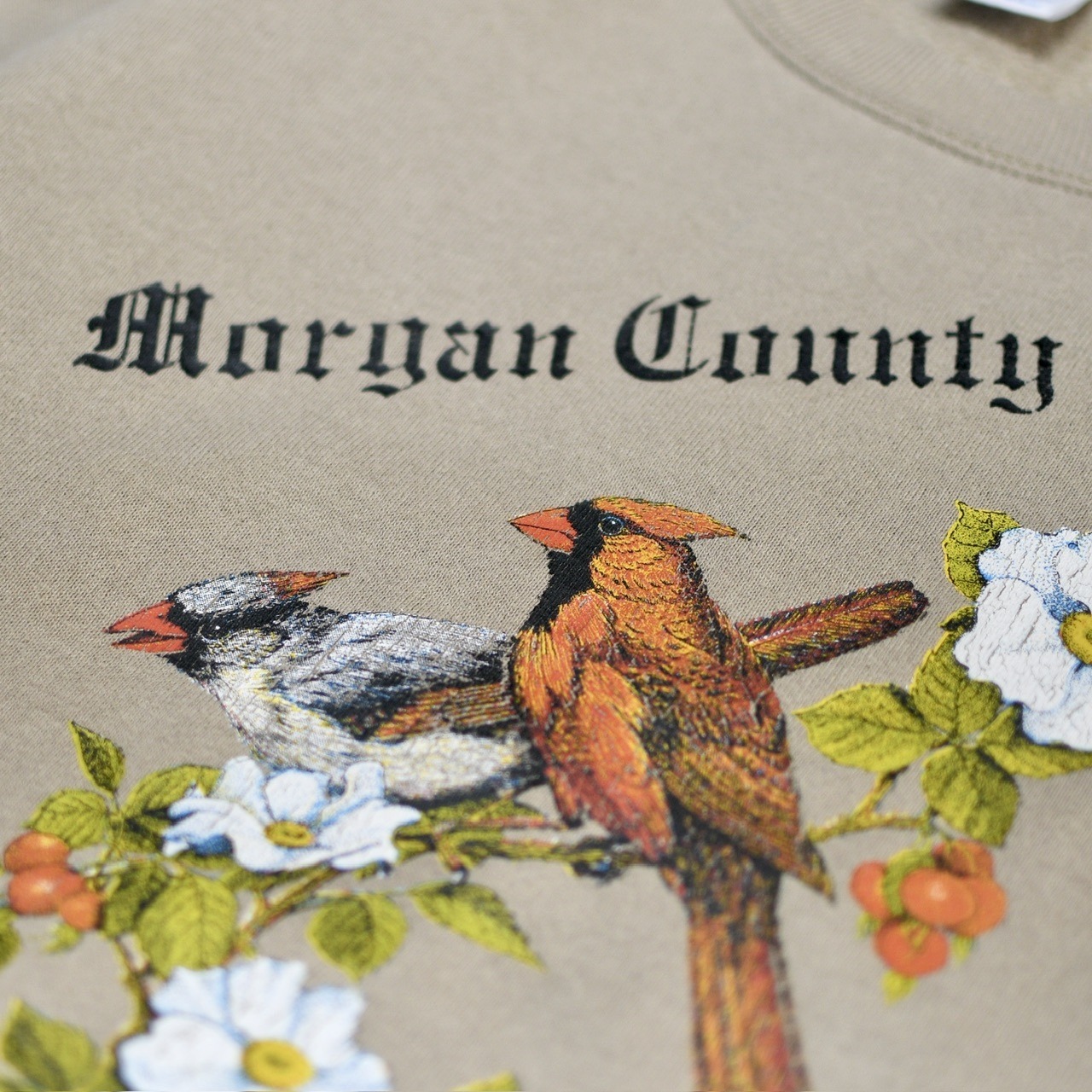 bird print sweat beige