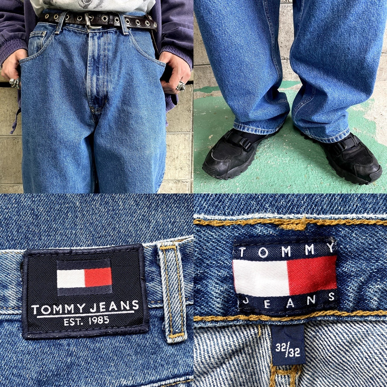90年代 TOMMY HILFIGER トミーヒルフィガー バギー ワイドデニムパンツ 