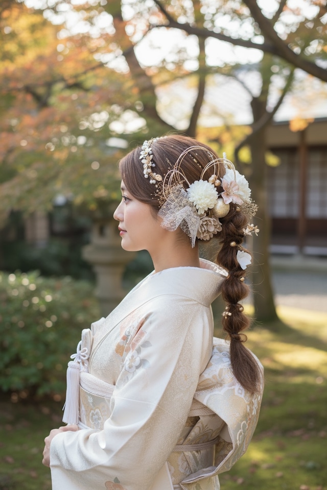 ゴールドカチューシャ＆髪飾りセット 成人式髪飾り 成人式髪飾り 紐