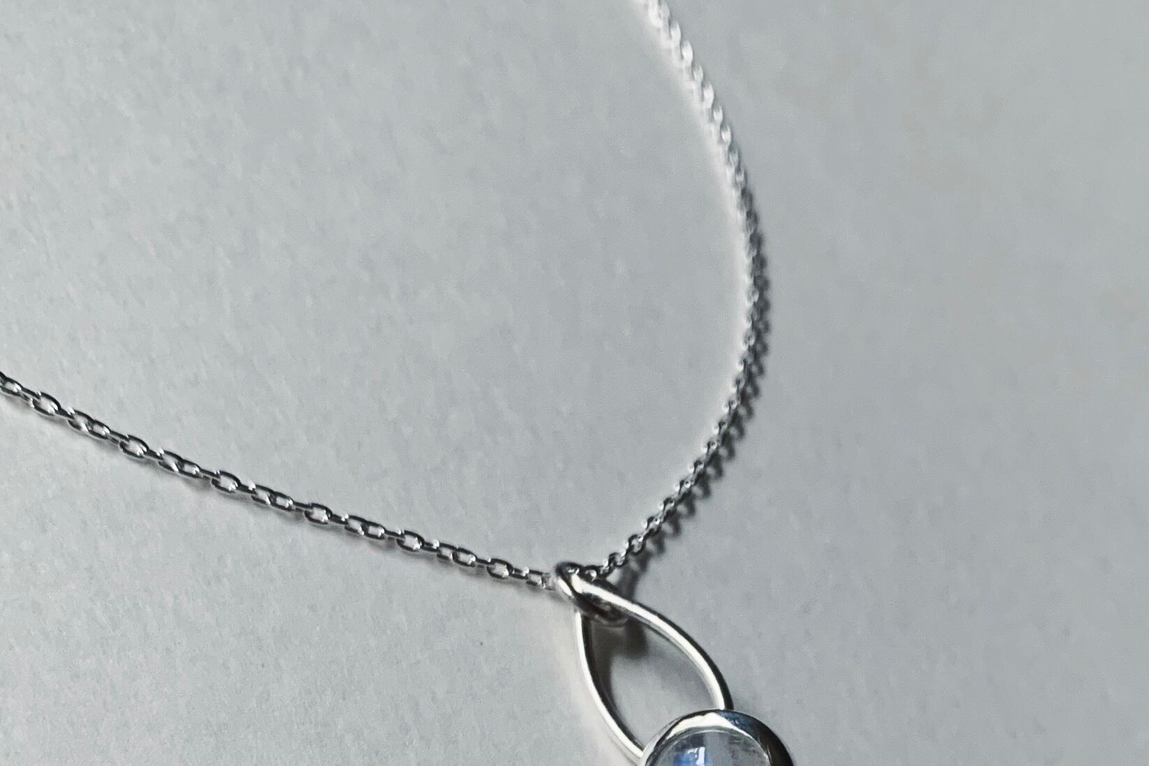 泡沫 ホワイトラブラドライト ネックレス no.254