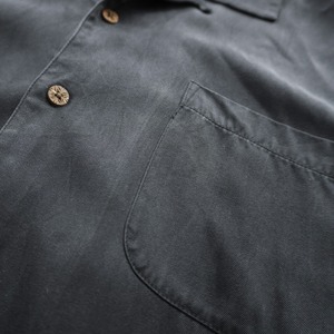 Tommy Bahama Silk open-collar shirt black [L] 古着