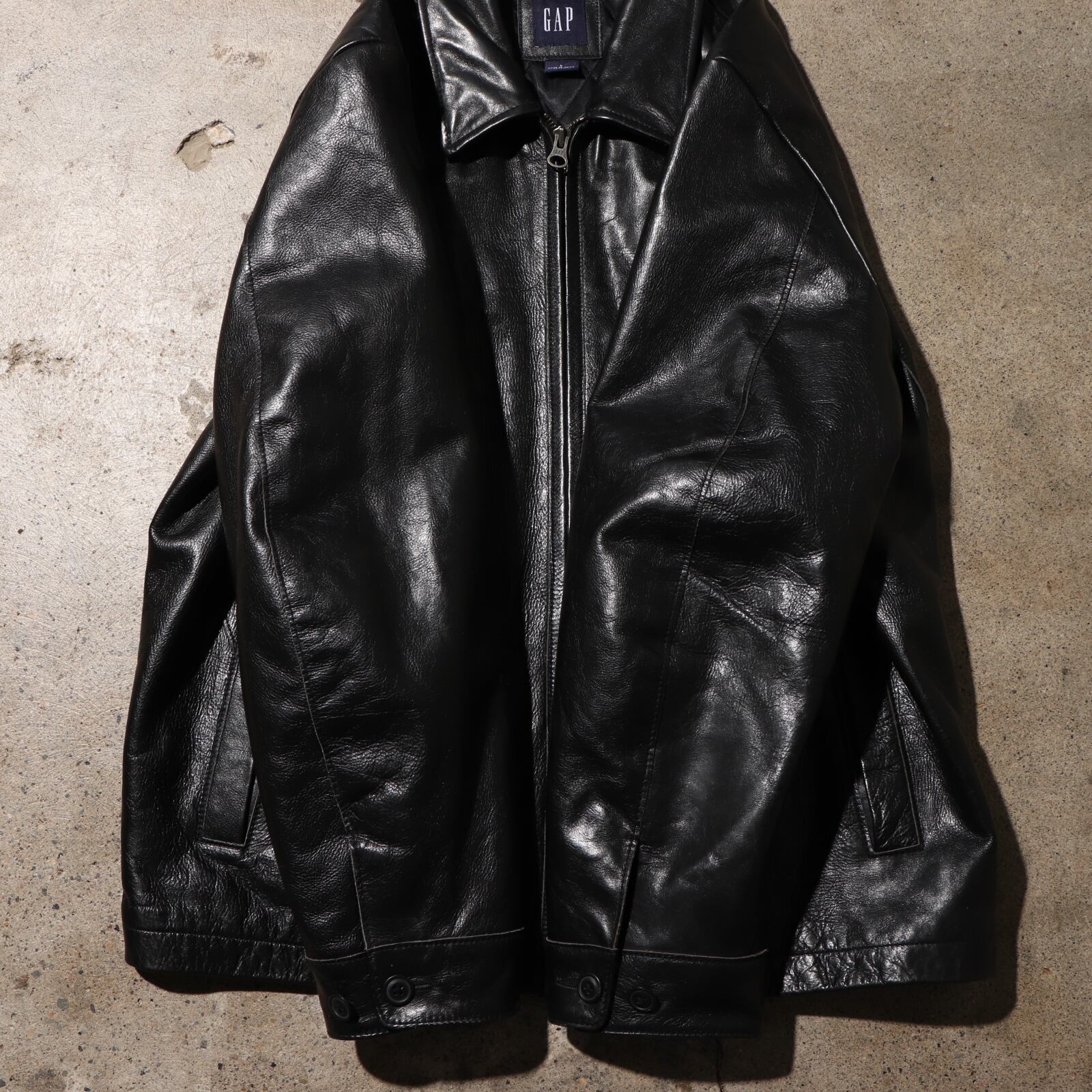 美品 L OLD GAP 90s レザージャケット オールドギャップ 黒 本革 | ENCOUNT