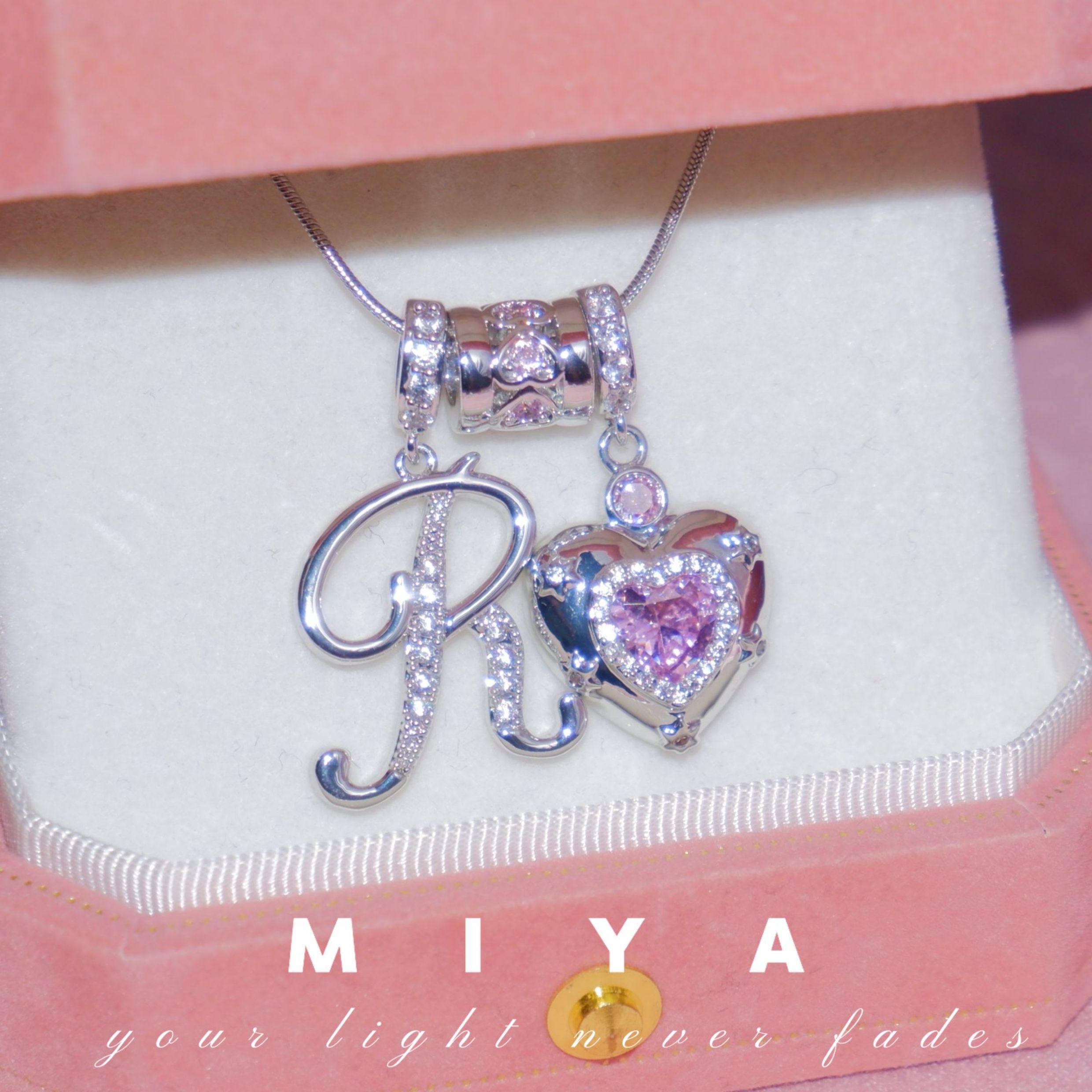 月雫の少女心 ― ローズハート・イニシャルペンダント♥B404