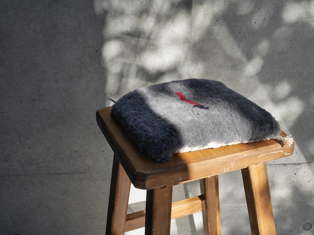 ノッティング織り 椅子敷き S size "  sen to yohaku" (gray)
