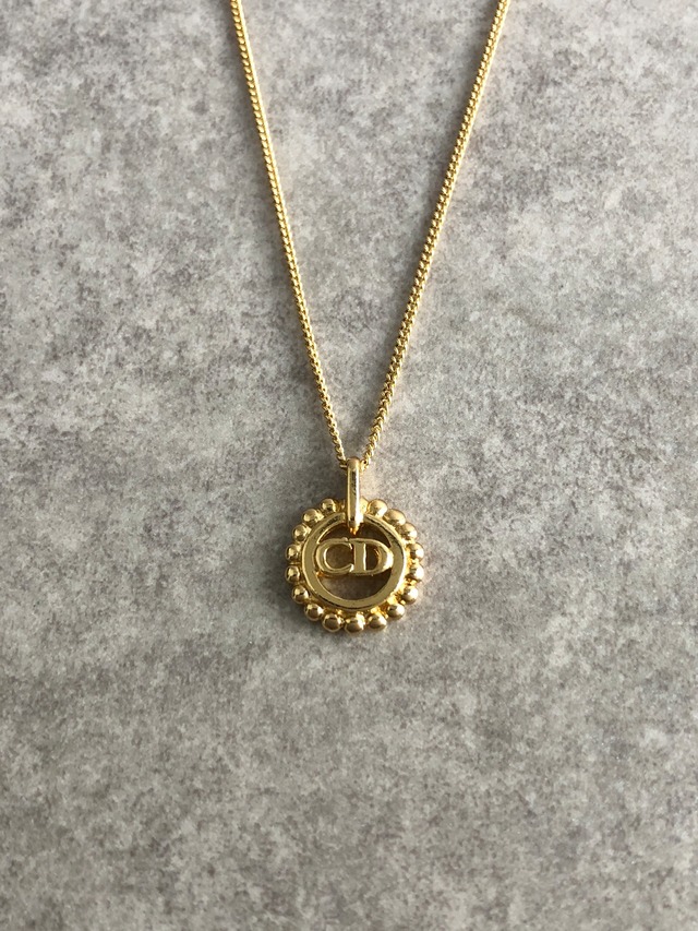 Christian Dior クリスチャン ディオール ネックレス ゴールド サークルCD vintage ヴィンテージ オールド 4i7xzf
