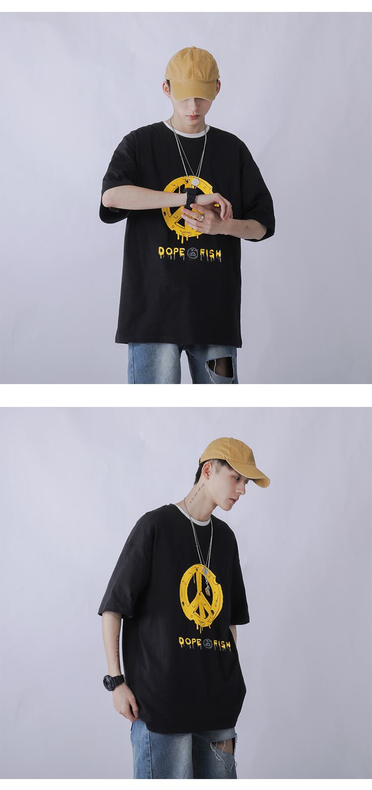 全2色 Tシャツ カットソー プリント カジュアル シンプル