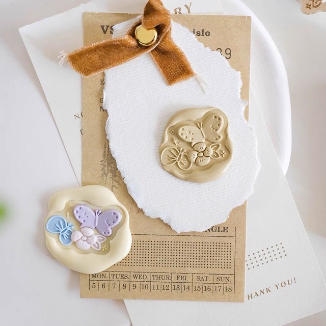 ★Wax Seal Stamp│Flower × butterfly【ヘッドのみ】
