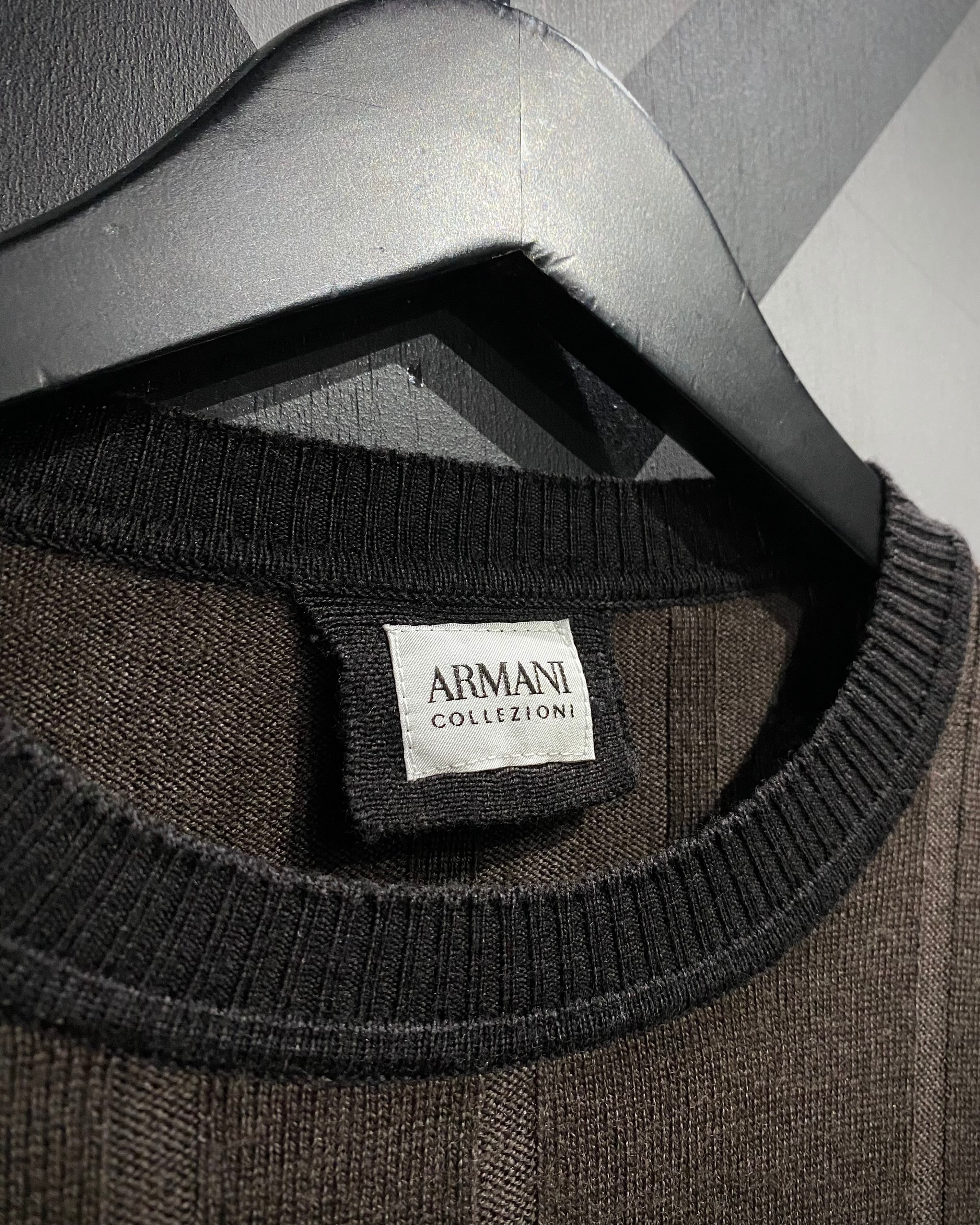 00s archive armani collezioni 切り替えニット X VINTAGE】“Armani Collezioni”Switching Design Pullover Knit