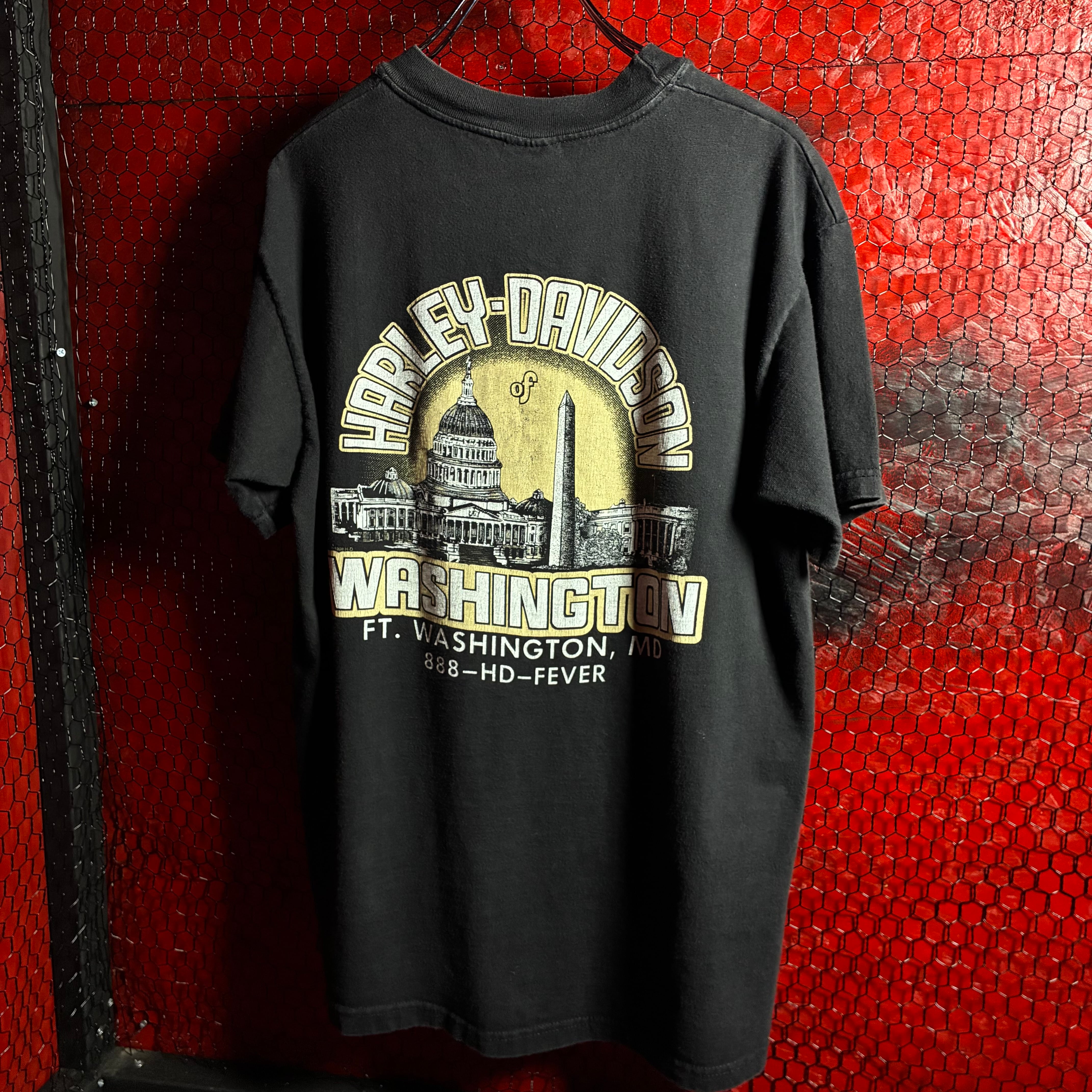 90s USA製 HARLEY-DAVIDSON WASHINGTON Tシャツ M ヴィンテージ